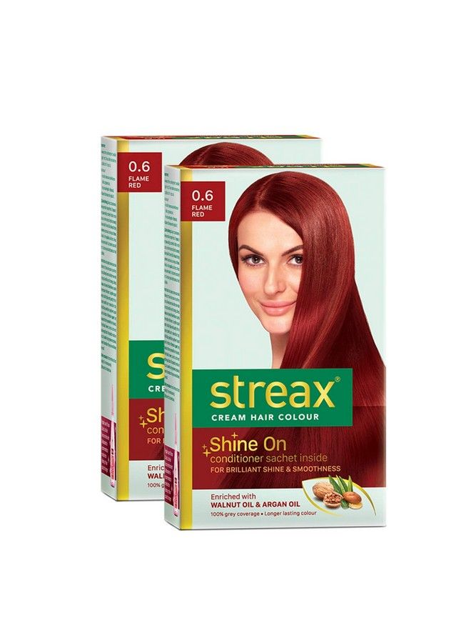 Cream Hair Colour For Unisex 120 Ml (Pack Of 2) Flame Red