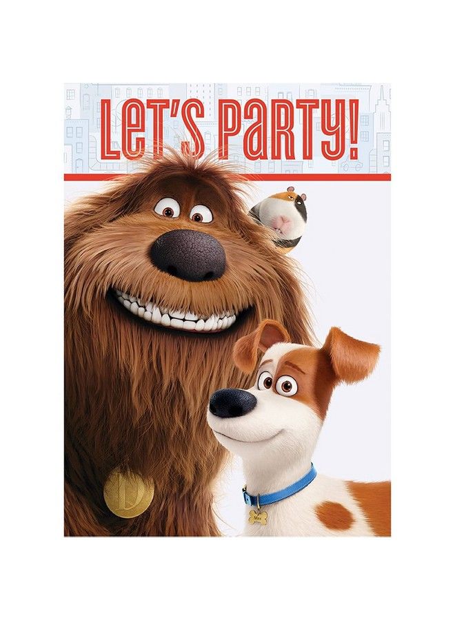 Secret Life Of Pets Party Invitations 5.5” X 4” 8 Pcs