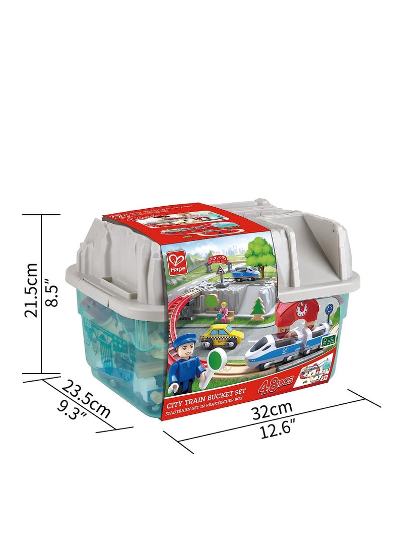 City Train Bucket Railway Set - 48 Pieces