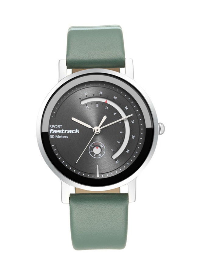 Fastrack Wear Your Look Quartz Analog with Day and Date Grey Dial Leather Strap Watch for Girls