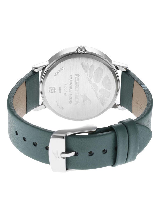 Fastrack Wear Your Look Quartz Analog with Day and Date Grey Dial Leather Strap Watch for Girls