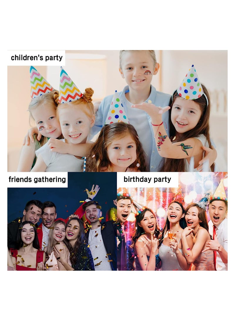 Temporary Glitter Tattoo Kids with 30 Glitter Colors, 6 Fluorescent Colors, 119 Unique Stencils, 3 Body Glue, 5 Brushes, Arts Glitter Make Up Set for Birthdays Party Favor Supplies