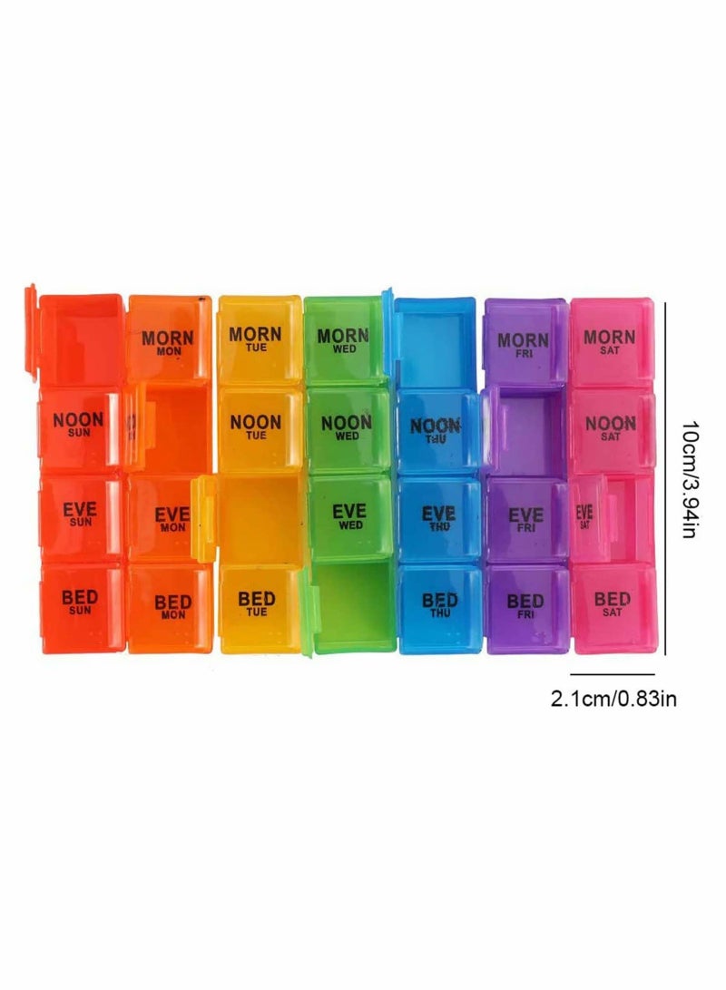 Weekly Pill Organizer Pill Boxs, Portable Travel Pill Box Dispenser for Vitamin Fish Oil Supplements 1Pack