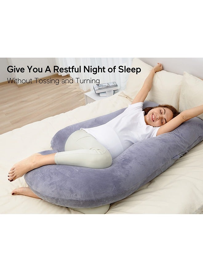 U Shaped Pregnancy Full Body Maternity Pillow With Removable Cover - Support For Back, Legs, Belly, Hips For Pregnant Women, 57 Inch Pregnancy Pillow For Women