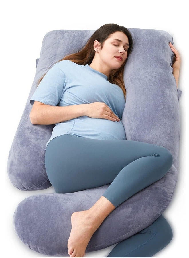 U Shaped Pregnancy Full Body Maternity Pillow With Removable Cover - Support For Back, Legs, Belly, Hips For Pregnant Women, 57 Inch Pregnancy Pillow For Women