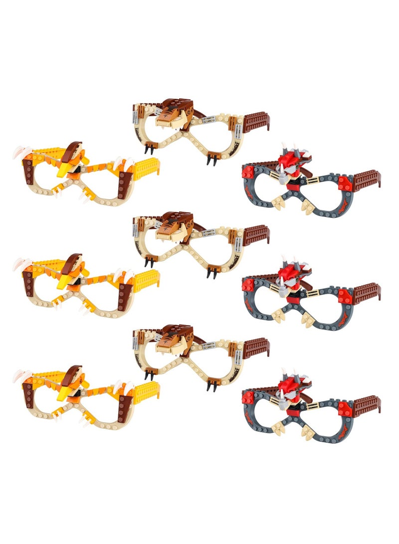 Building Blocks Glasses Kits, 9Pcs Building Blocks Party Bag Fillers, DIY Creative Eyeglasses Toys, Funny Party Glasses Decoration, for Kids Party Favour