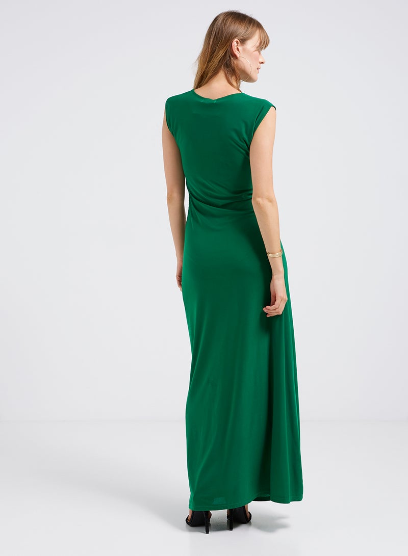 Waist Embellished Maxi Dress Green