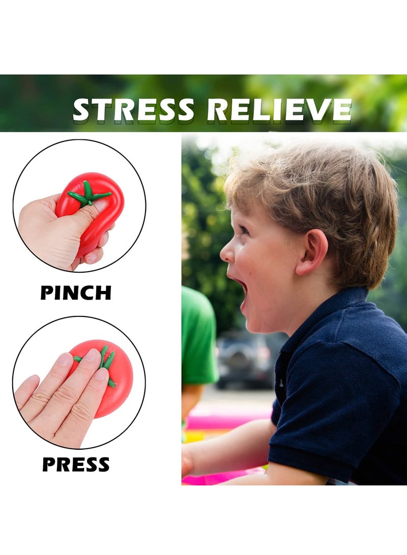 Squisheez Tomatoes Stress Toys, 9 Pcs Stress Relief  Balls, Squishies Fun Toy for Children, Anxiety Reducer Sensory Play, Tension Relief for Adults, Unique Tomatoes Stress Ball