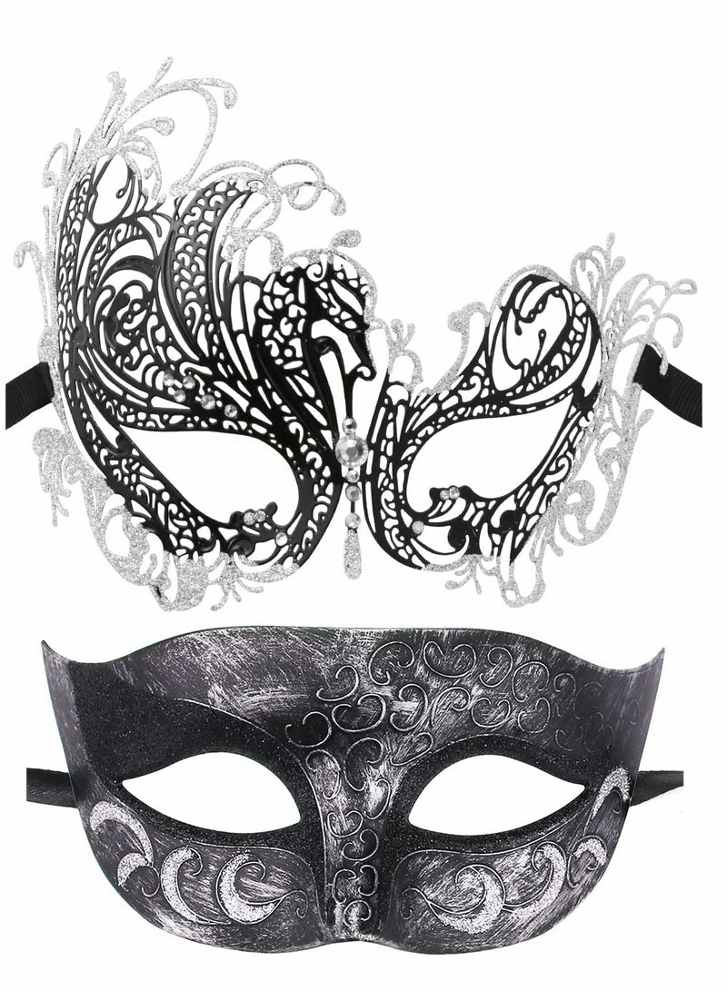 Couple Mask Half Venetian Masquerade Ball Mask Mardi Gras Mask