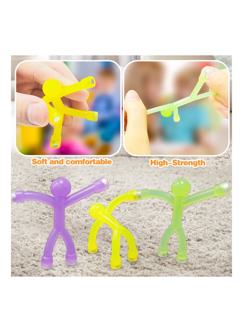 12 PCS Mini Man Flexible Fridge Magnets, Rubber Magnets for Kids, Refrigerator Magnets for Toddlers 1-3, Magnetic Toys for Kids and Adults Office Fun Decor, Random Color