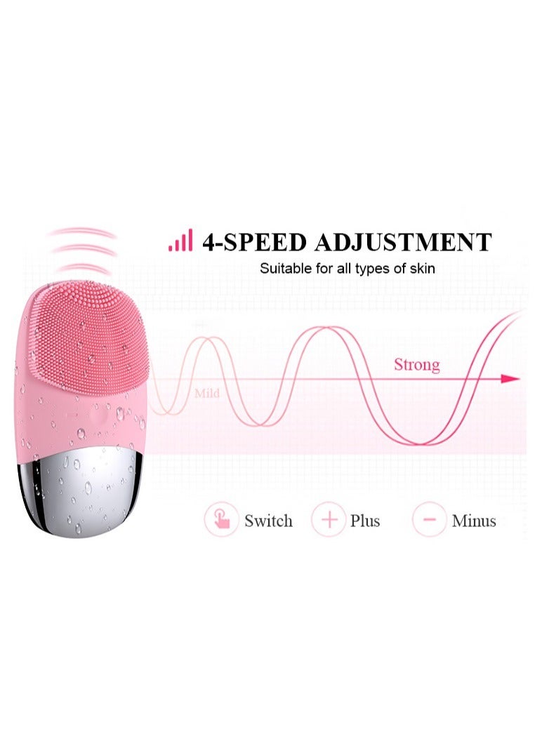 Sonic Facial Cleansing Brush, Soft Silicone Face Brush, Waterproof Electric Facial Cleansing Brush, Face Massager, Fit for All Skin Exfoliation,  + Focallure Ireneda Refreshing Facial Cleanser- 60g