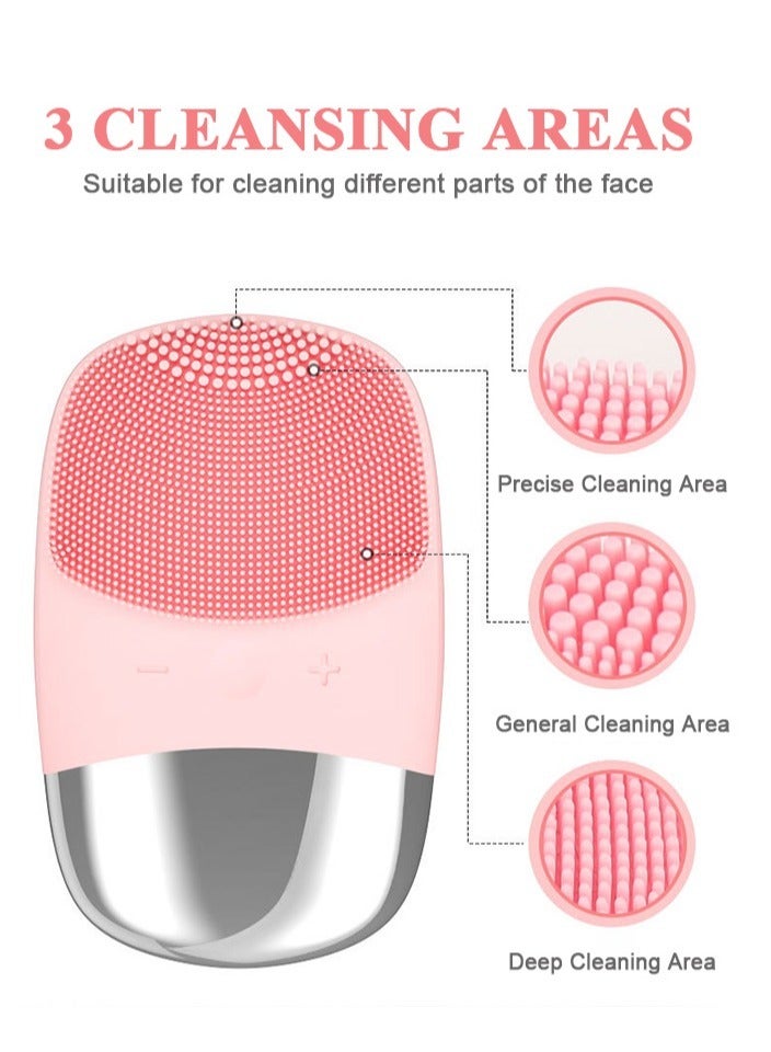 Sonic Facial Cleansing Brush, Soft Silicone Face Brush, Waterproof Electric Facial Cleansing Brush, Face Massager, Fit for All Skin Exfoliation,  + Focallure Ireneda Refreshing Facial Cleanser- 60g