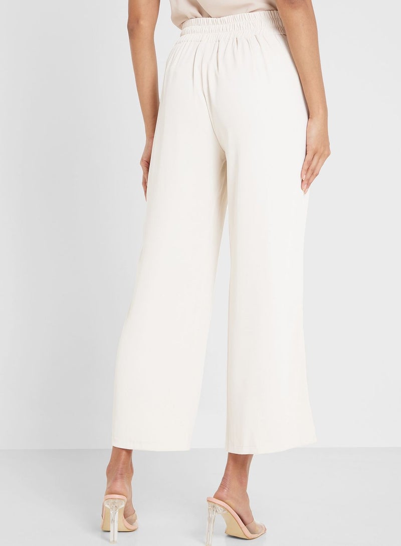 High Waist Front Pleat Detail Pants