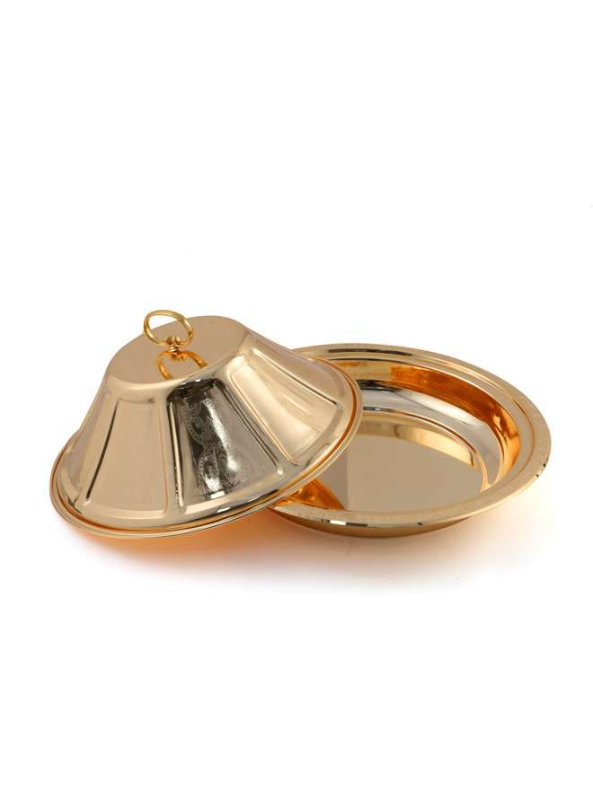 Steel Ouzi Steel Serving Platter 36cm,Gold
