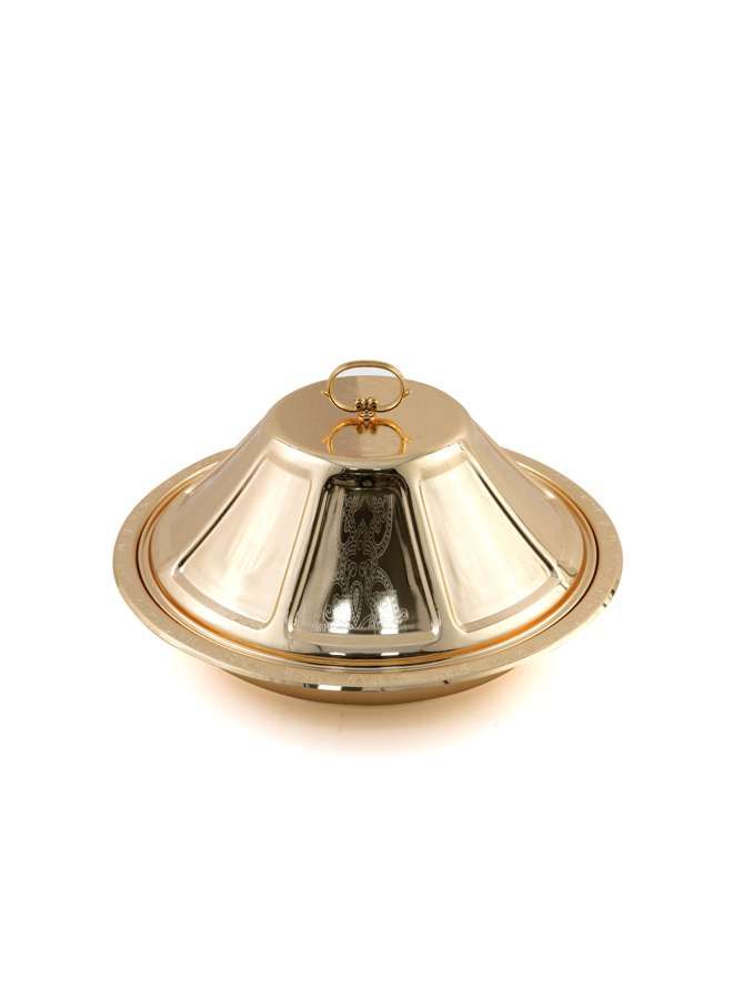 Steel Ouzi Steel Serving Platter 36cm,Gold