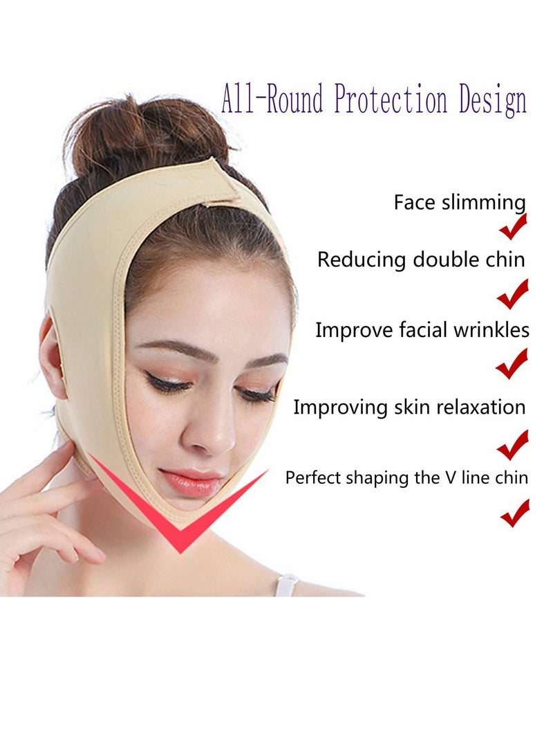 Facial Slimming Strap, Face Lifting Belt Pain Free Anti Wrinkle Face Band, Double Chin Reducer Bandage, Breathable Ultra thin Soft Face Belt Chin Remover, V Face Mask Partner