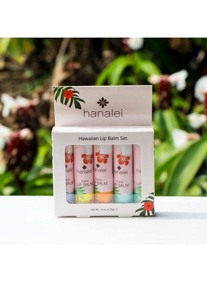 Lip Balm And Moisturizer Natural Kukui Oil And Beeswax Lip Moisturizer To Replenish And Repair Dry Chapped Lips Variety Pack (5 Tubes)