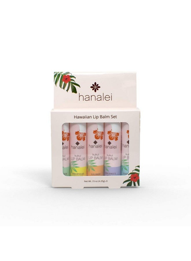 Lip Balm And Moisturizer Natural Kukui Oil And Beeswax Lip Moisturizer To Replenish And Repair Dry Chapped Lips Variety Pack (5 Tubes)