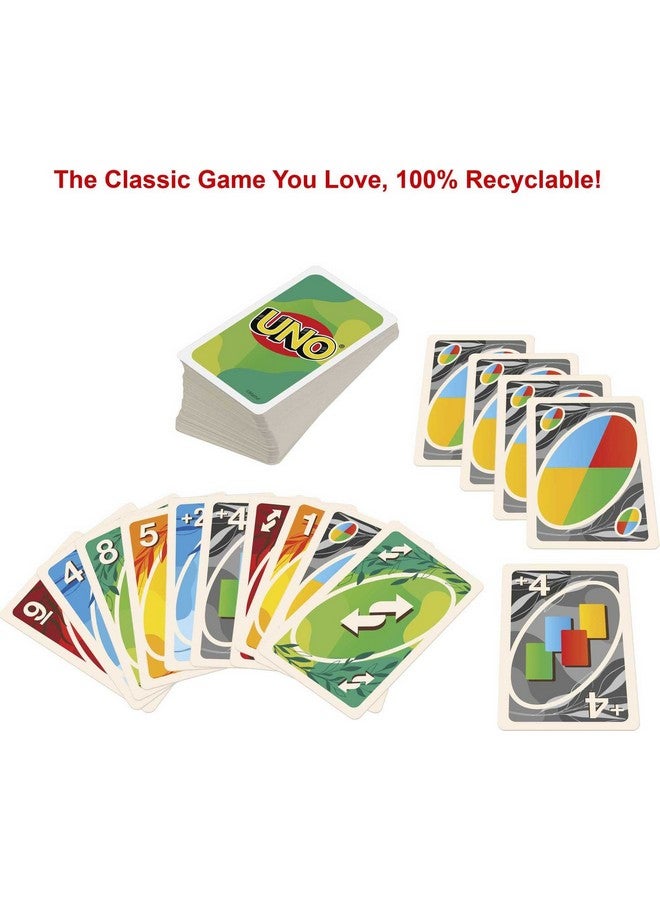 Uno Nothin' But Paper Card Game Family Game With 100 Percent Paper And Fully Recyclable For 210 Players