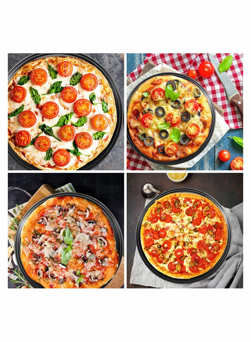 Pizza Steel Pan For Oven Pizza Crisper Pan With Holes 12 Inch Non Stick Round Sheet Oven Tray Perforated Carbon Steel Pizza Bakeware For Home Restaurant Kitchen Baking