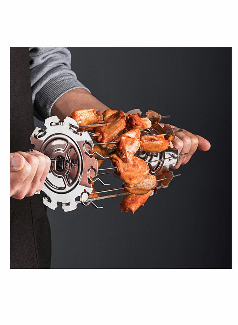 Grill Metal Roaster Rotisserie Skewers Needle Cage Oven