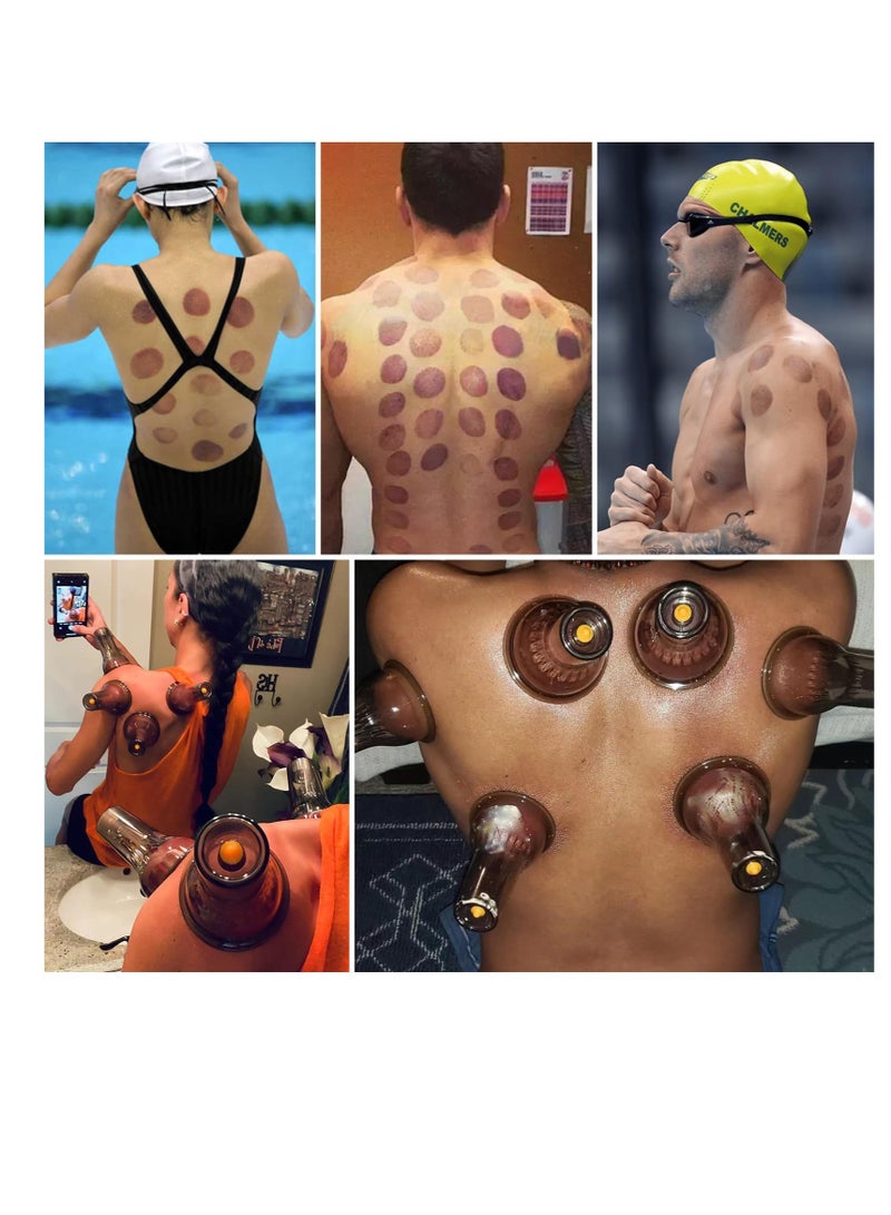 Cupping Therapy Set, 3 in 1 Cupping Kit, Massage Cups for Pain Relief Physical Therapy Body Massage Gua Sha, for Massage Therapy with Pump Vacuum Suction,With 6 Extra Thick Cups and Plastic Box