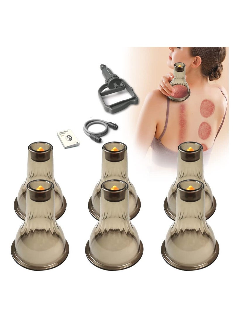Cupping Therapy Set, 3 in 1 Cupping Kit, Massage Cups for Pain Relief Physical Therapy Body Massage Gua Sha, for Massage Therapy with Pump Vacuum Suction,With 6 Extra Thick Cups and Plastic Box