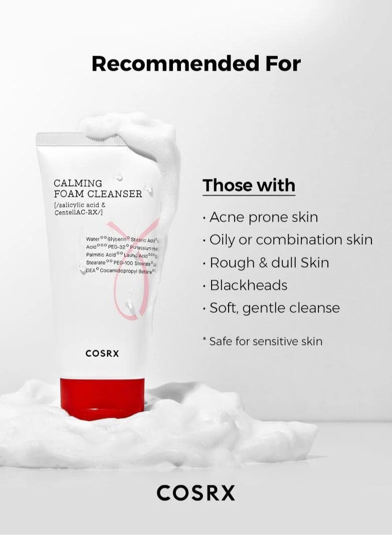 AC Collection Calming Foam Cleanser Salicylic Acid Acne Cleanser | Animal Testing Free Paraben Free 150ml