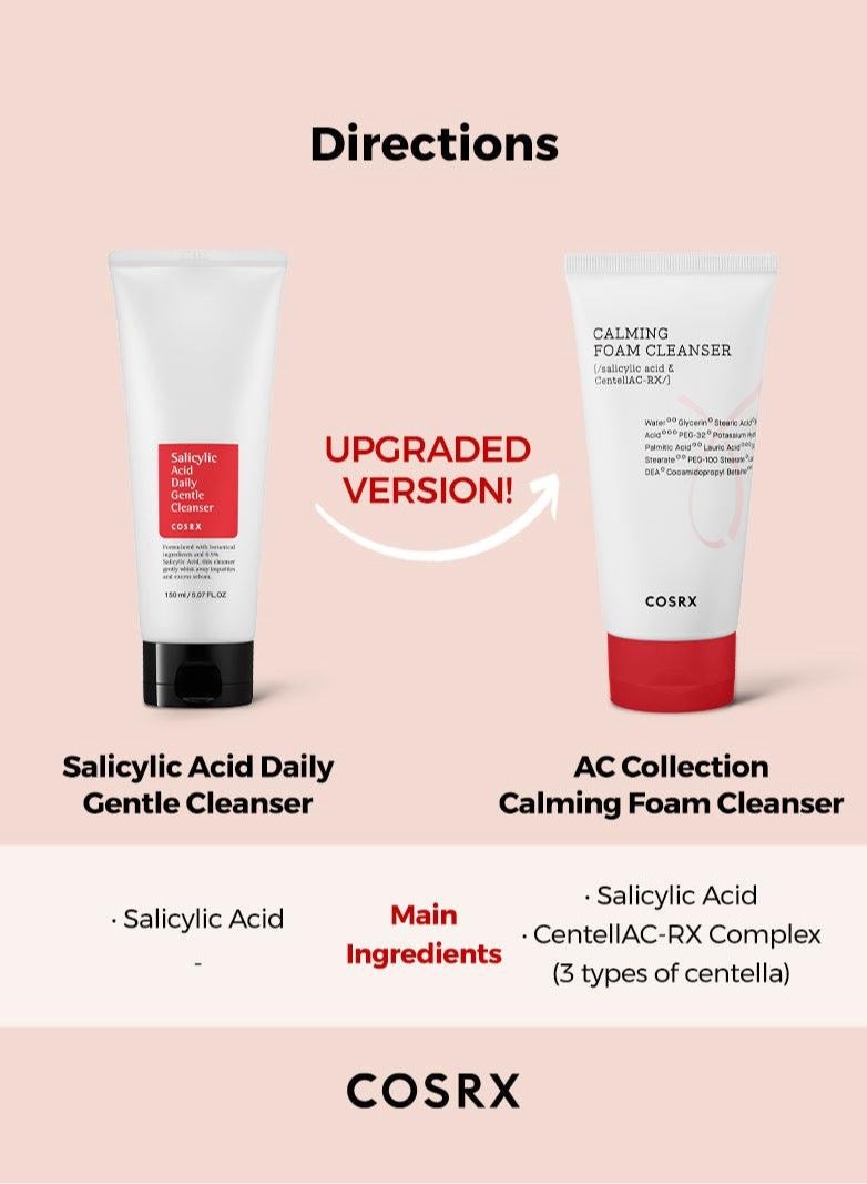 AC Collection Calming Foam Cleanser Salicylic Acid Acne Cleanser | Animal Testing Free Paraben Free 150ml