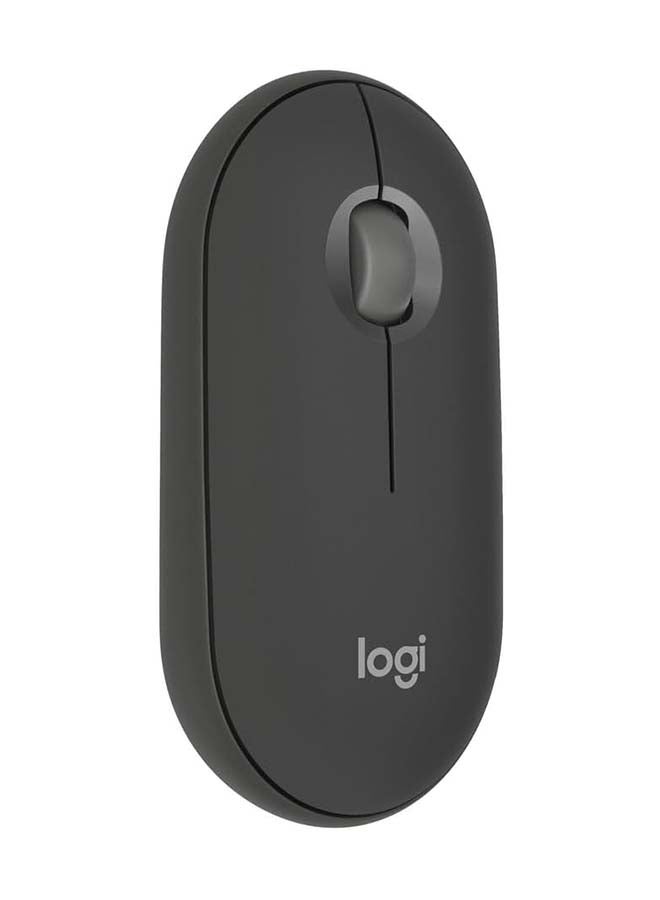 Pebble Mouse 2 M350s Slim Bluetooth Wireless Mouse, Portable, Customisable Button, Quiet Clicks, 4K DPI, 24-month battery, Easy-Switch for Windows, macOS, iPadOS, Android, Chrome OS Graphite