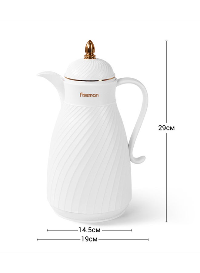 Arabic Dallah Design Vacuum Flask Insulated Jug White 1000ml