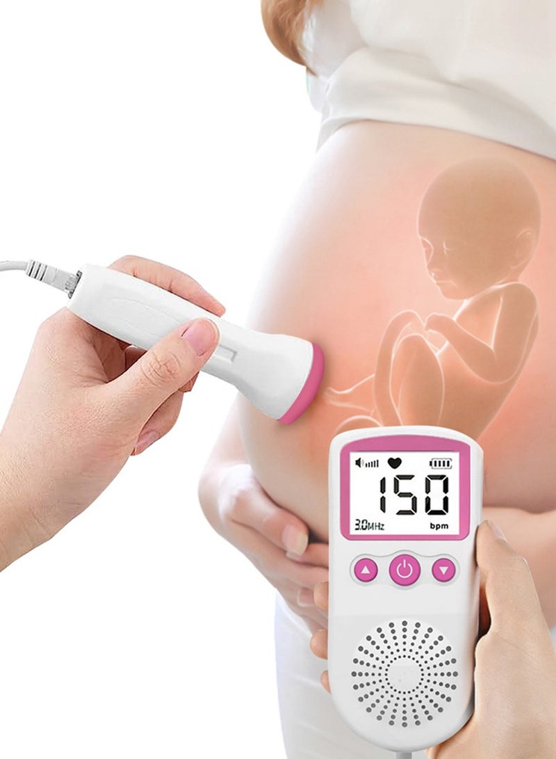 Fetal Heart Rate Detector, Portable Fetal Heart Rate Detector, Home Doppler Meter With LCD Display, For Monitoring Baby's Heartbeat At Home