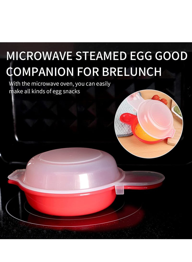 Microwave Egg Cooker, 1 Minute Fast Egg Hamburg Omelet Maker Kitchen Cooking Tool 2 sets (Red)