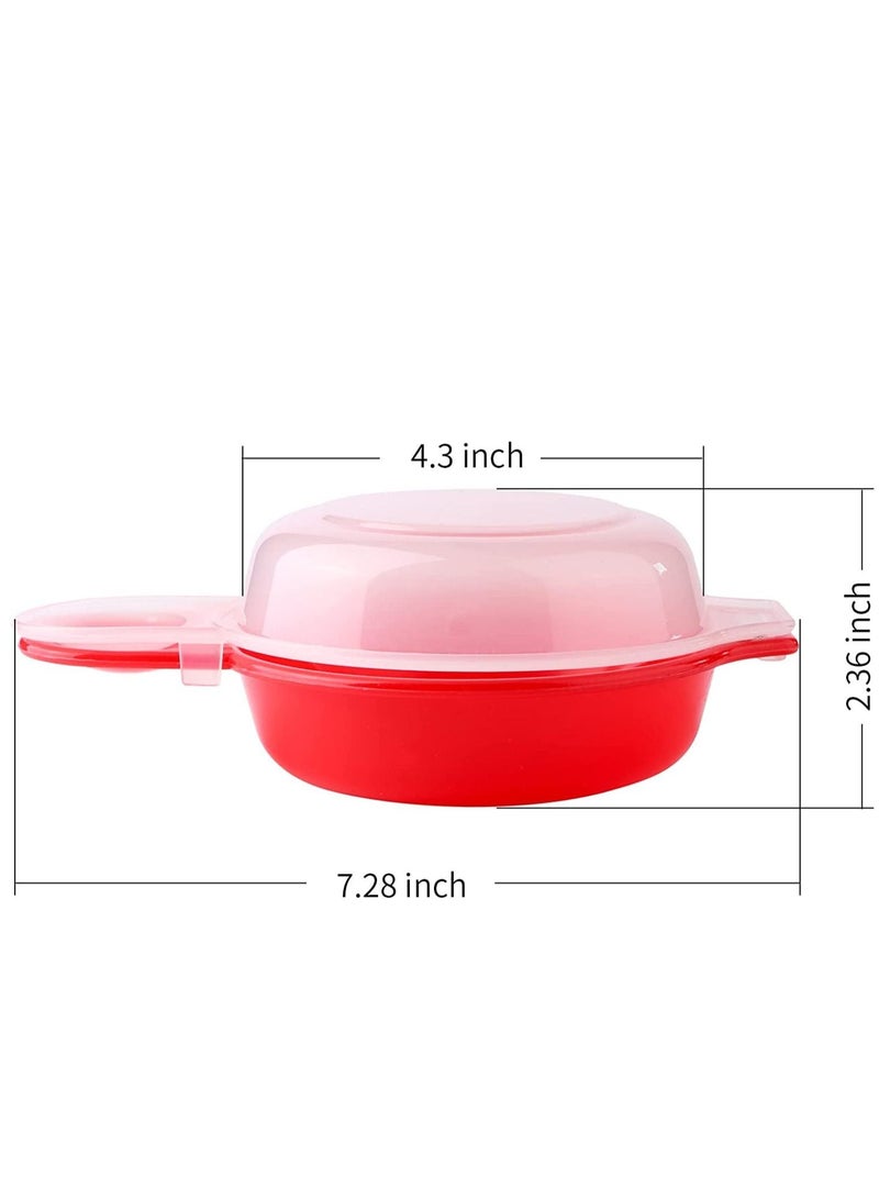 Microwave Egg Cooker, 1 Minute Fast Egg Hamburg Omelet Maker Kitchen Cooking Tool 2 sets (Red)