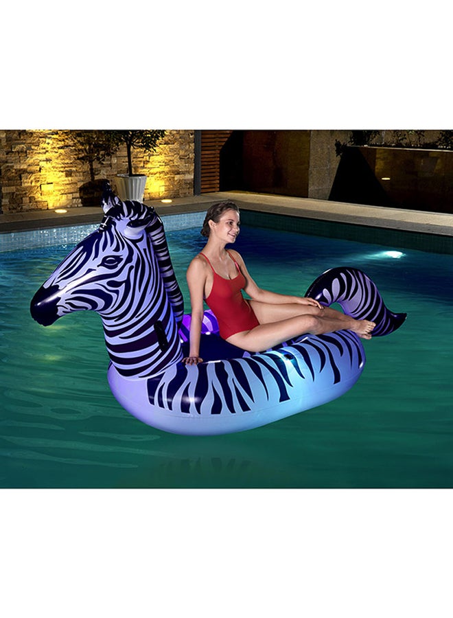 Lights ‘N Stripes Zebra Ride-On Pool Float With Led Light 246x104x122cm 246x104x122cm