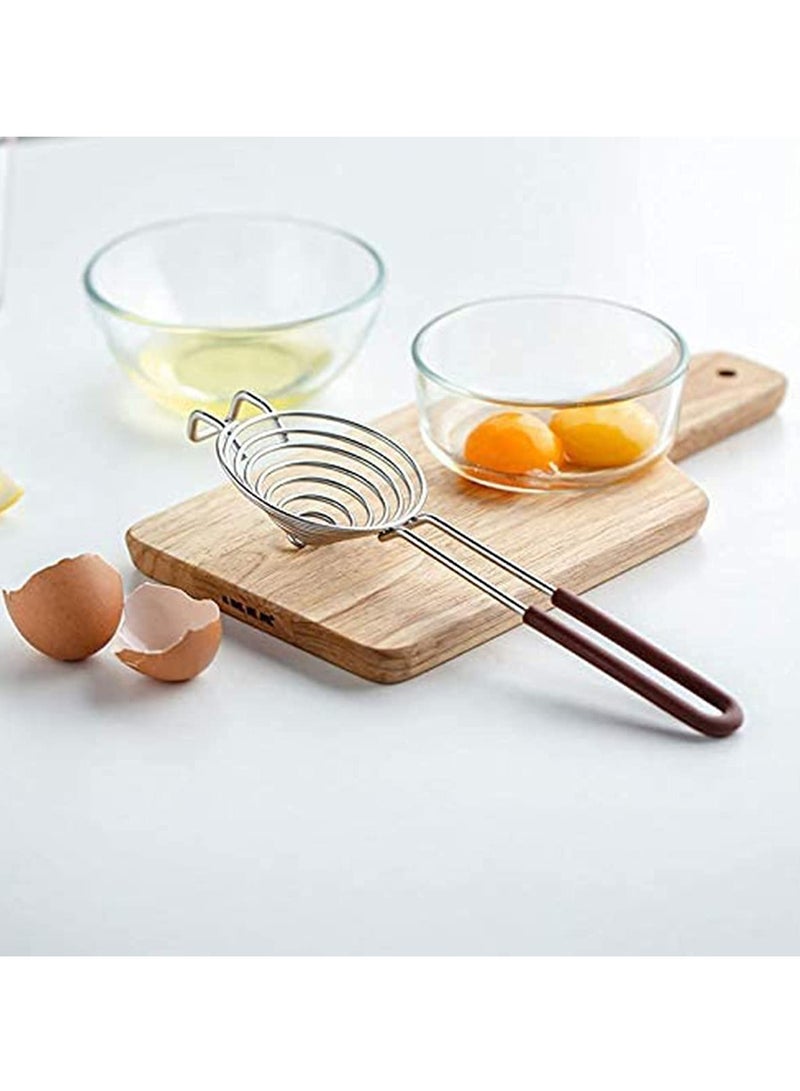 Egg Separator Egg Yolk White Separator Duck Egg Separator Stainless Steel Egg Separator Divider Tool Kitchen Gadgets for Cooking Baking (2 PACK)