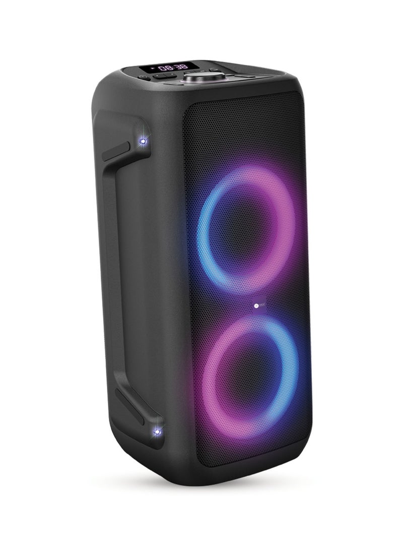 Party Speaker, 100 Watts, 12.76kg, 4500Ma Battery, Side Handle And Wheels, With Remote Control, ESMA Approved, 2 Years Warranty AF-100PSBK Black