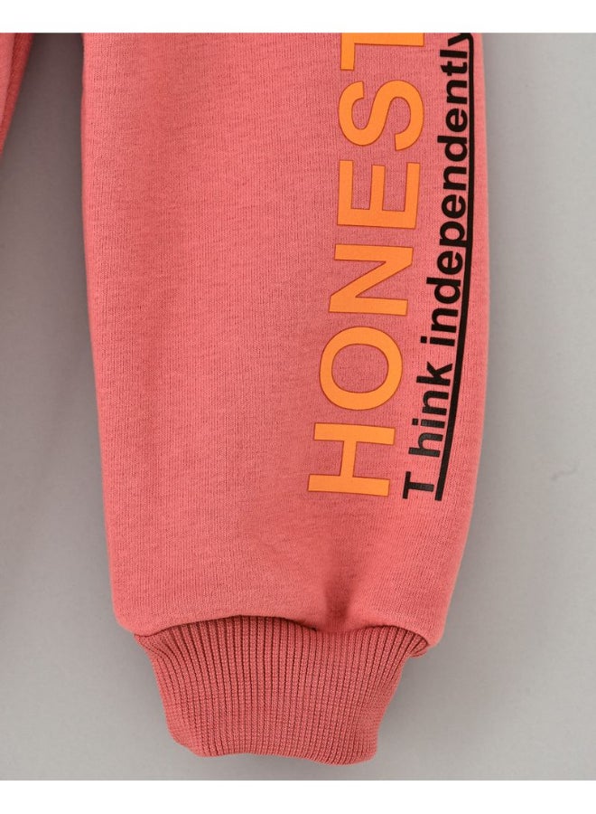 Slogan Printed Mid-Rise Joggers Pink