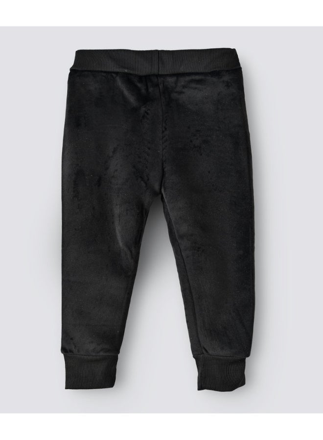 Double Side Stripe Detail Mid-Rise Joggers Black/White