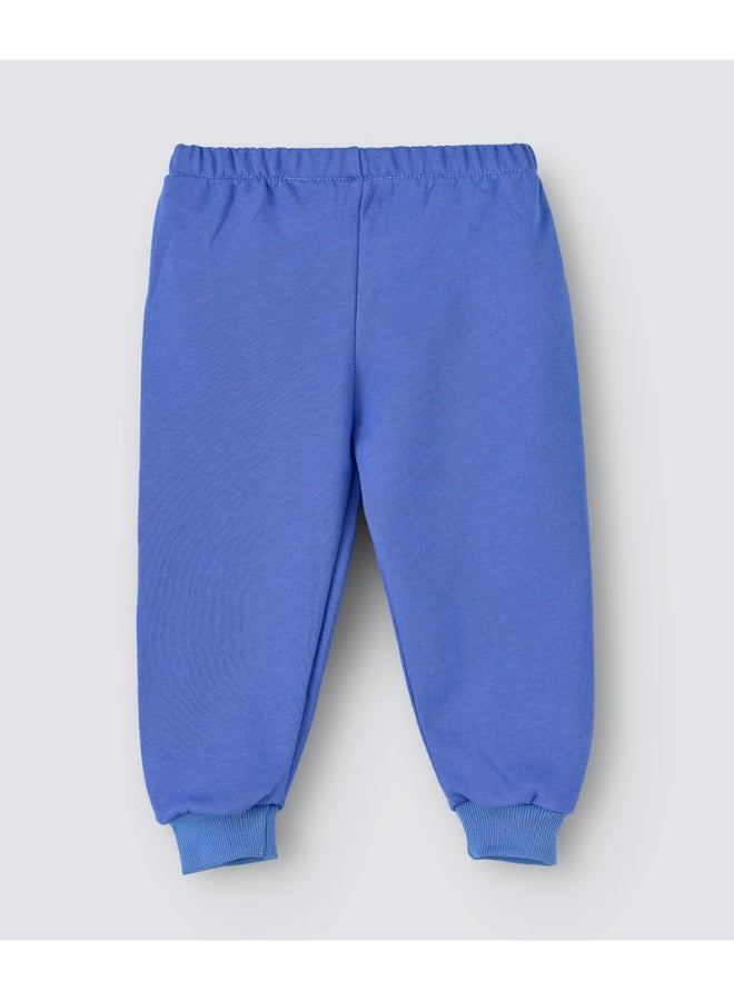 Slogan Printed Mid-Rise Joggers Blue/Black/Green