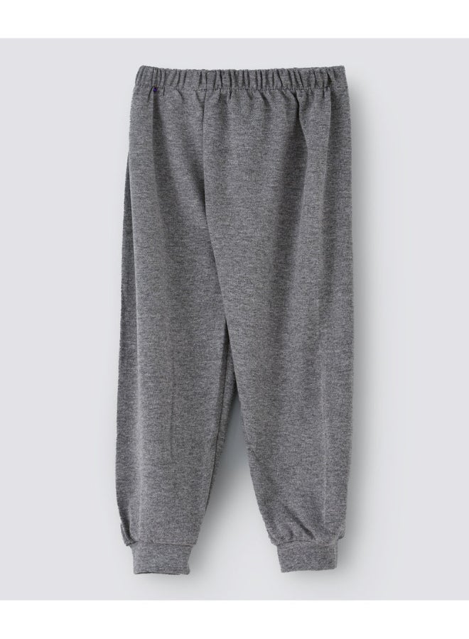Slogan Printed Mid-Rise Joggers Grey