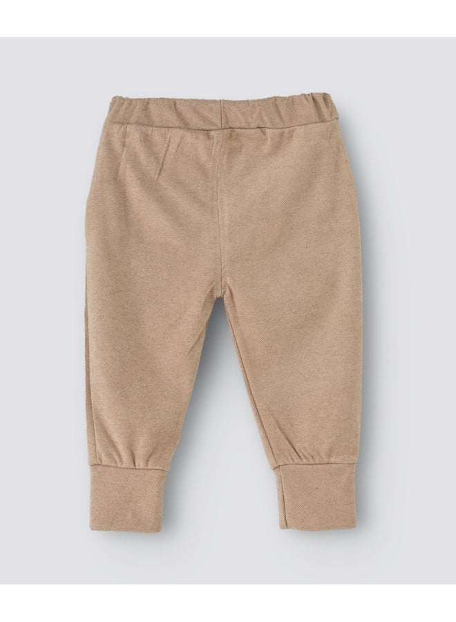 Graphic Printed Mid-Rise Joggers Brown