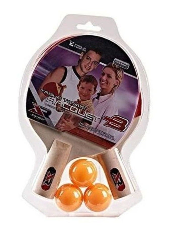 Sport 5100 Short Handle Table Tennis Racket, Red And Black