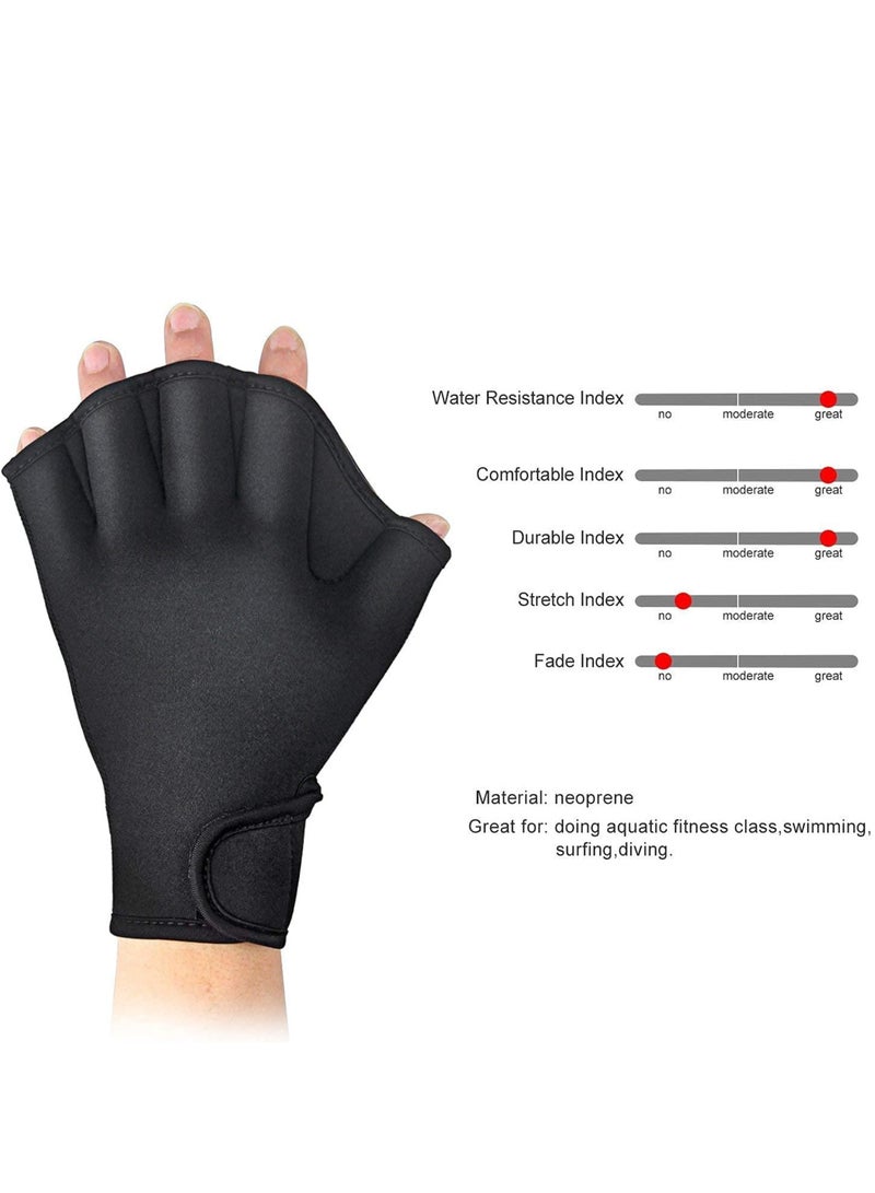 KASTWAVE Aquatic Gloves for Helping Upper Body Resistance, Webbed Swim Gloves with Wrist Strap, Well Stitching, No Fading, Sizes for Men Women Adult Children Aquatic Fitness Water Resistance Training