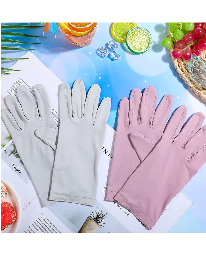 2 Packs Women UV Sun Protection Gloves, Full Finger Touchscreen Non-Slip Gloves, Breathable Summer Outdoor Gloves for Women