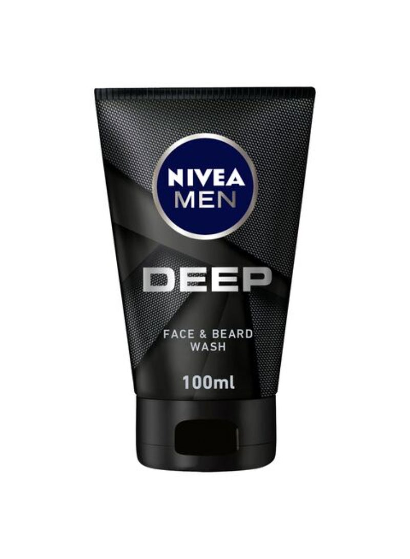 NIVEA MEN Deep Cleansing Face And Beard Wash With Active Charcoal 100ml