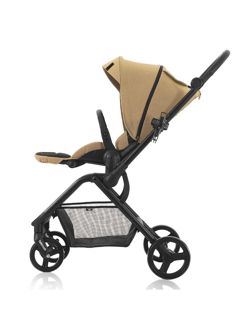 Teknum STROLL1 Travel System with Reversible Stroller and Compacto Baby Car Seat - Khaki