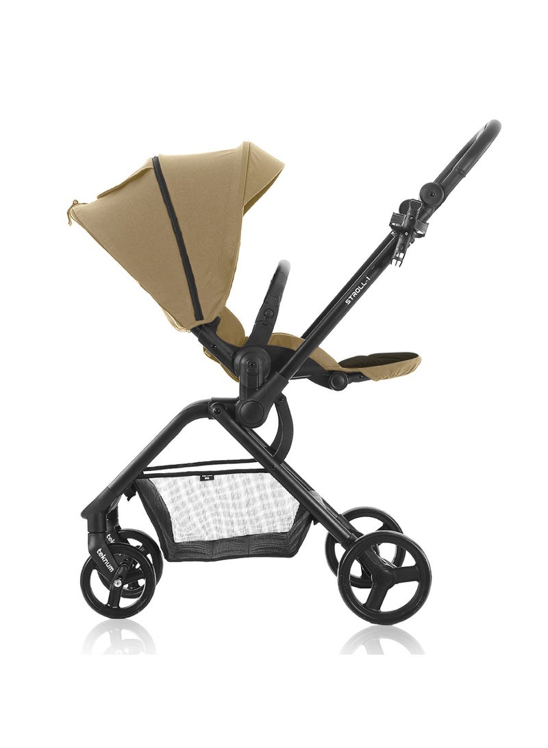 Teknum STROLL1 Travel System with Reversible Stroller and Compacto Baby Car Seat - Khaki