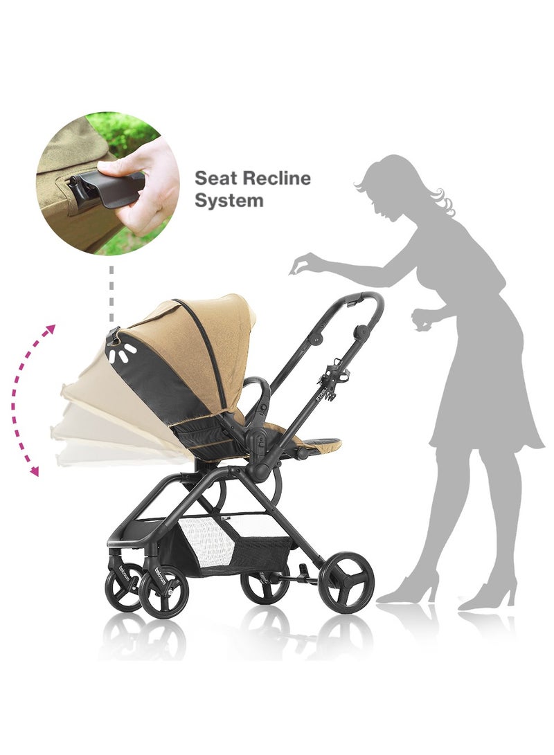 Teknum STROLL1 Travel System with Reversible Stroller and Compacto Baby Car Seat - Khaki
