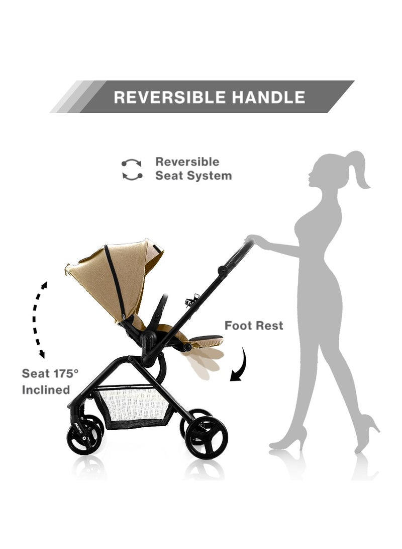 Teknum STROLL1 Travel System with Reversible Stroller and Compacto Baby Car Seat - Khaki